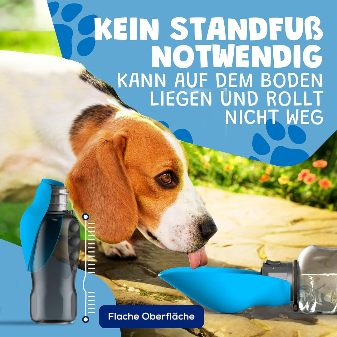 TOP EMPFEHLUNG | Extragrosse Faltbare 800ml Hundetrinkflasche für unterwegs inkl. Zahnbürste | Premi