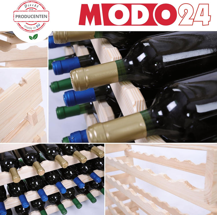 Weinregal, Holzregal, Modulares Weinständer, Weinhalter, Flaschenständer, Flaschenregal, Modernes Ge