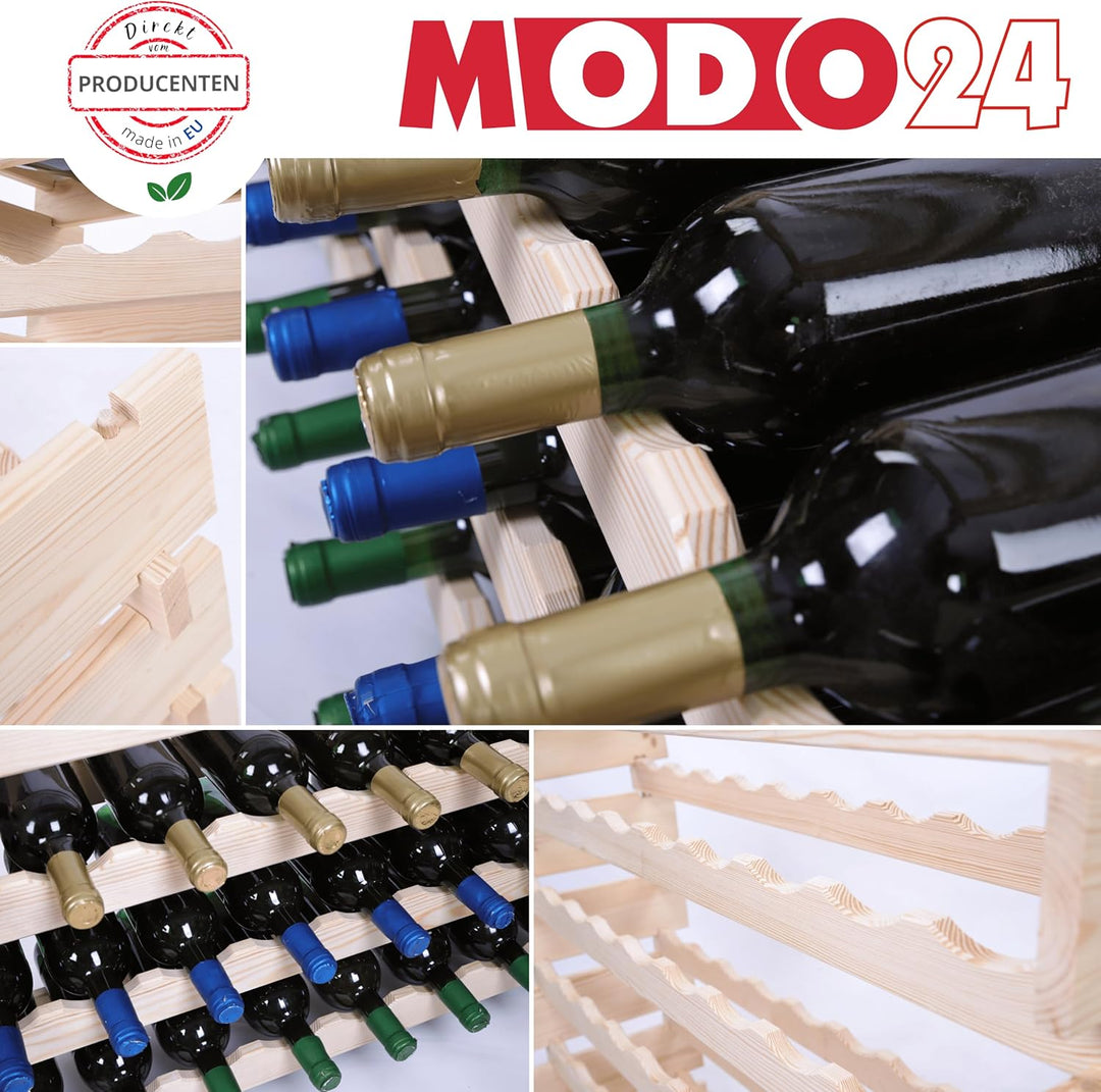 Weinregal, Holzregal, Modulares Weinständer, Weinhalter, Flaschenständer, Flaschenregal, Modernes Ge