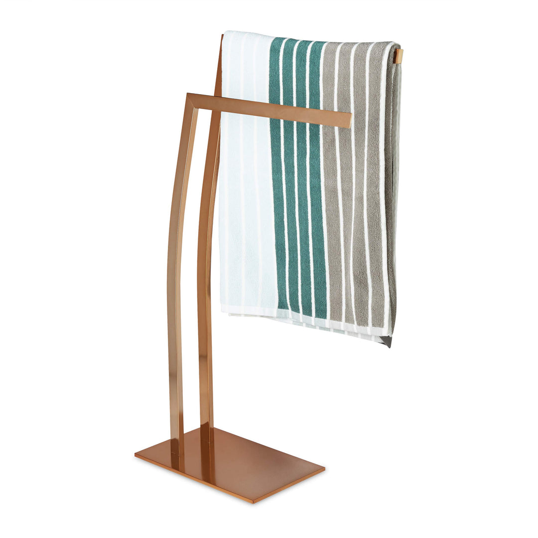 Relaxdays Handtuchhalter WIMEDO eckig H x B x T: ca. 80 x 32 x 20 cm freistehender Handtuchständer m