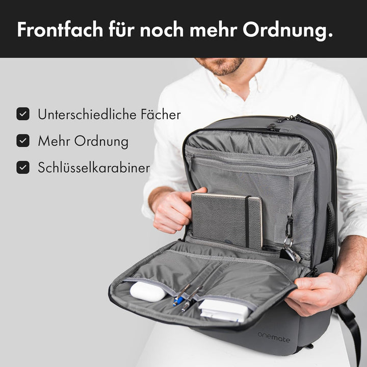 onemate Rucksack Backpack Pro 2 (Herren und Damen) Vielseitig und Durchdacht 22L Space-grey, Space-g