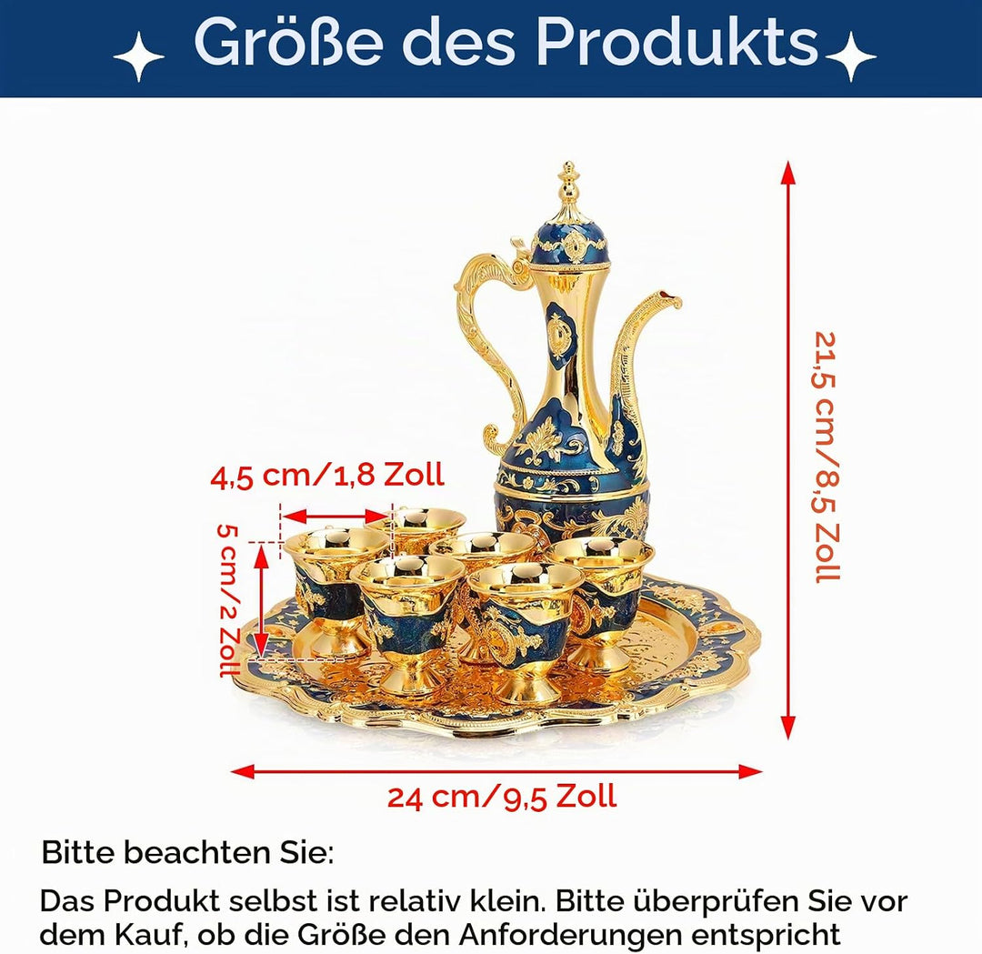 Türkisches Teeset, Tee-Set Tee Oder Kaffee, Vintage Türkisches Kaffeekannen-Set, Türkisches Tee-Set