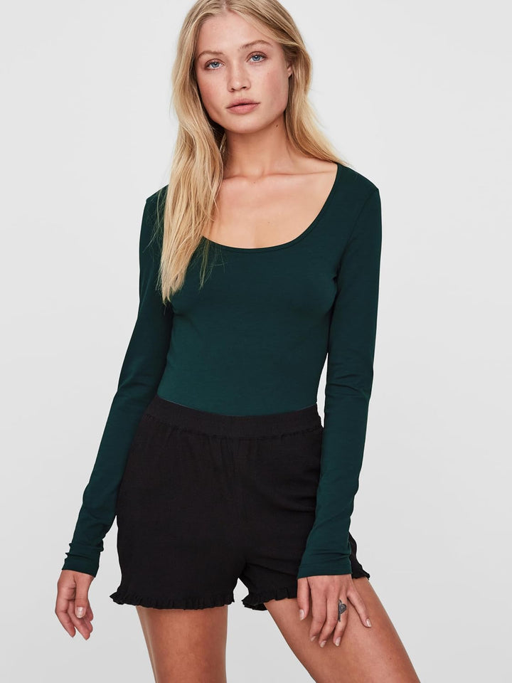 VERO MODA Female Top VMMAXI 2-Pack T-Shirt S 2er Pack (1x Sea Moss/1x Stormy Weather), S 2er Pack (1