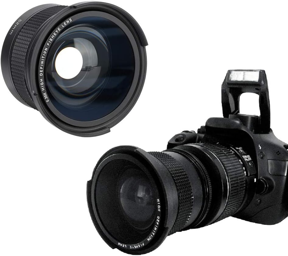 52 Mm Universal-Weitwinkel-Fisheye-Objektiv, 0,35-faches Weitwinkelobjektiv für Spiegelreflexkameras
