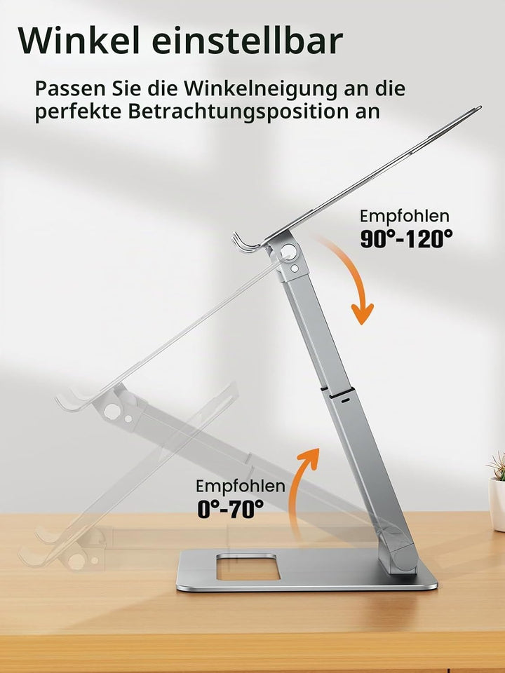 tounee Laptop Ständer Höhenverstellbar, Ergonomischer Computer Ständer, Adjustable Laptop Stand, Not