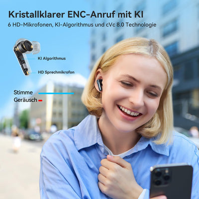 EarFun Air Pro 4 Bluetooth Kopfhörer mit Adaptive Hybride Geräuschunterdrückung, aptX Lossless, Hi-R