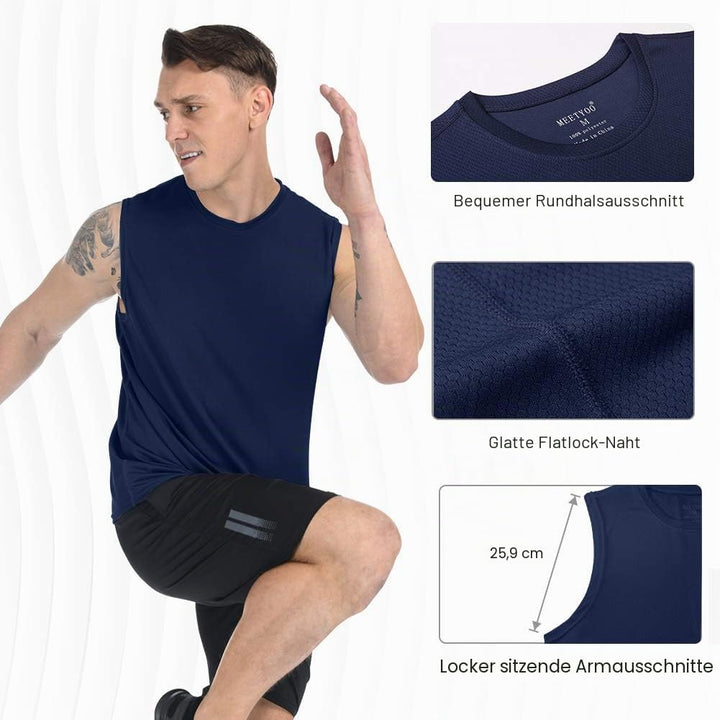 MEETYOO Tank Top Herren, Achselshirts Sport Ärmelloses Shirt Unterhemd Fitness Sleeveless Tshirt für