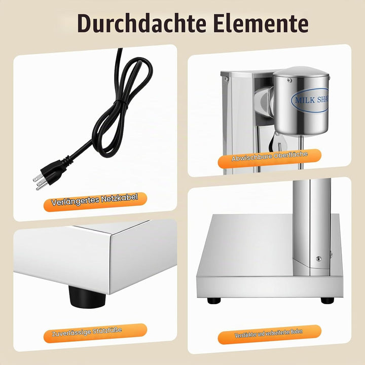 Drink Mixer 650ML Profi Milchshaker Standmixer elektrischer Getränkemixer Mixbecher für Smoothies, C