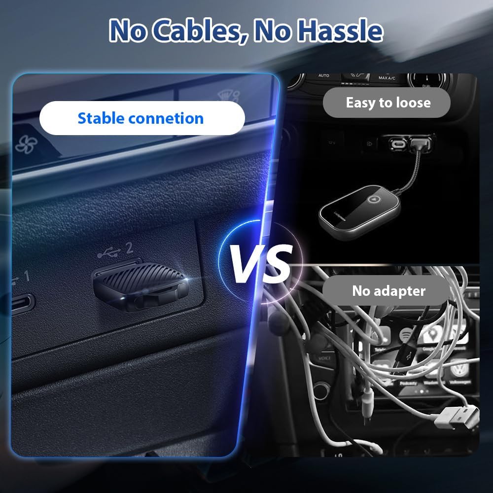 Mini USB Wireless CarPlay Adapter, Auto Multimedia Dongle, kabelloser Android Auto 2 in 1 Adapter, K