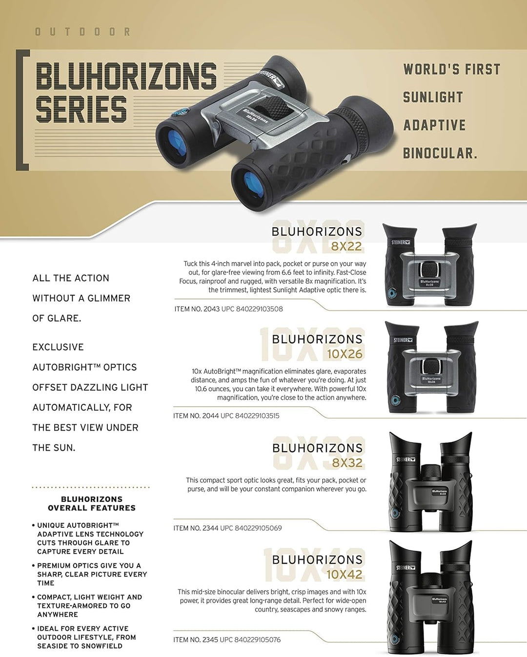 Steiner BluHorizons Fernglas mit einzigartiger Linsentechnologie, Augenschutz, kompakt, leicht, idea