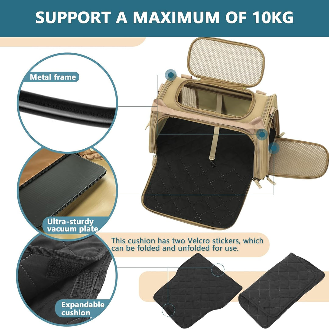 Petsfit Transportbox Katze &amp; Hund, Hundetasche Tragetasche für Katze kleine Hund, faltbar Katze Tran