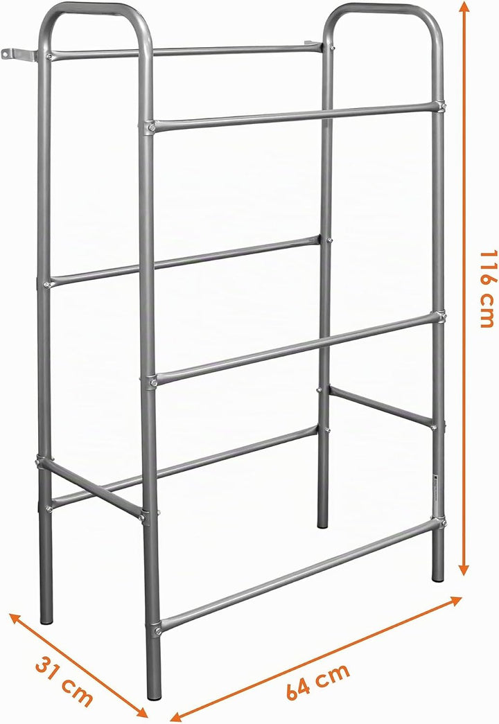 Spetebo Getränkekistenregal aus Metall 116 x 50 cm - in Silber für 6 Kisten – Flaschenkastenregal fü