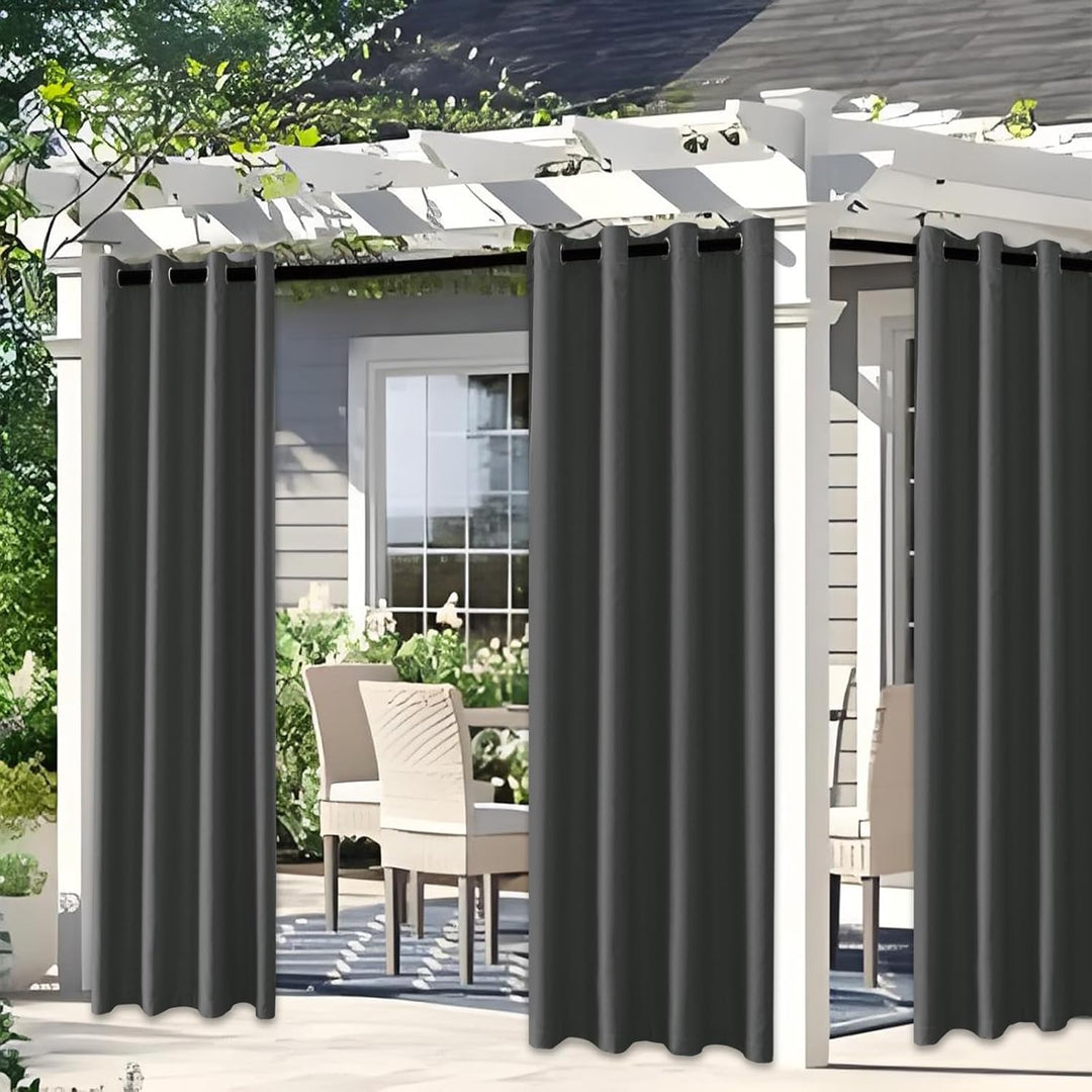 YSTELLAA Gardinen Vorhänge 2er Set, 117×137cm, Verdunklungsvorhänge Schlafzimmer, Outdoor Vorhang We