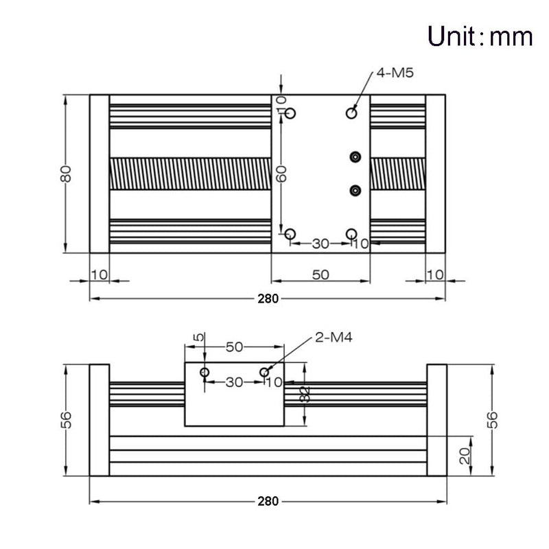 Befenybay 200 mm effektive Verfahrlänge Doppelter optischer Achsenführungs-Kugelumlaufspindel SFU160