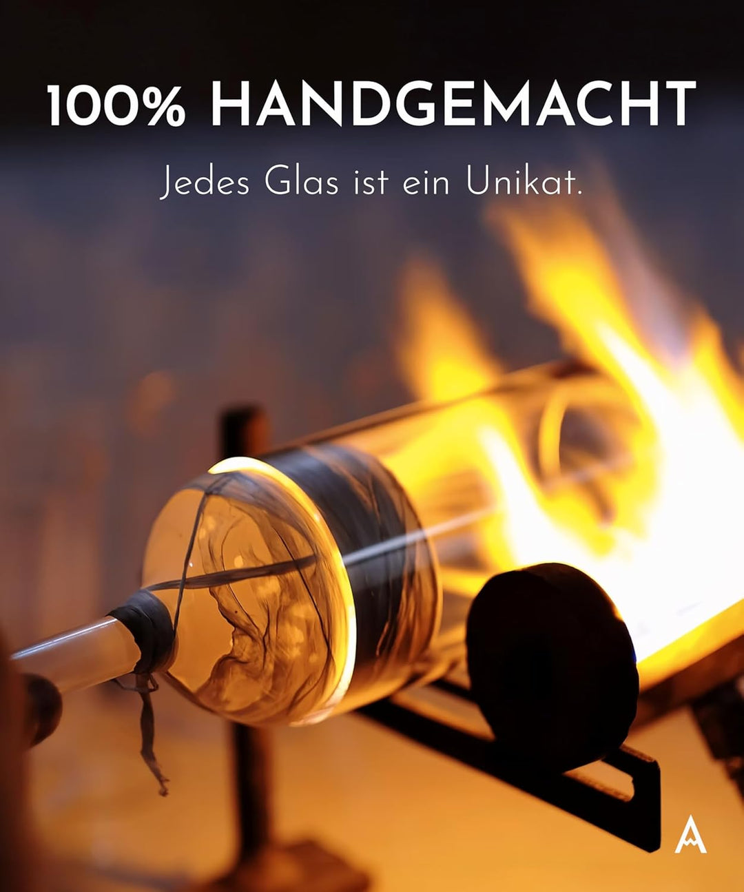Espressotassen Set 4x60ml mit Henkel, Handgemachte Espresso Gläser aus Borosilikat, Topographic Gläs