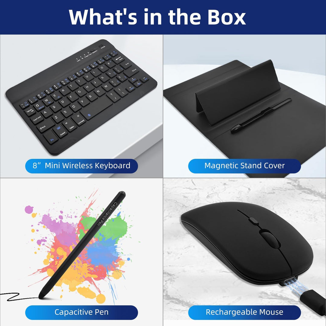 4 in 1 Tastatur, Ständer und Maus Set für Samsung Galaxy Z Fold 7 6 5 4, Tragbare Bluetooth-Tastatur