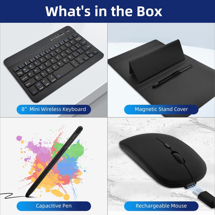 4 in 1 Tastatur, Ständer und Maus Set für Samsung Galaxy Z Fold 7 6 5 4, Tragbare Bluetooth-Tastatur