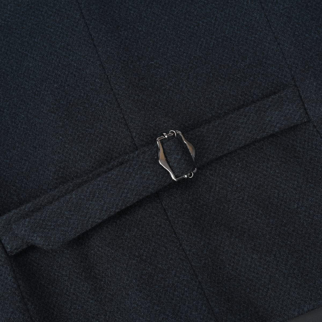 Allthemen Herren Weste Revers Tweed Wolle Anzugweste Formale Regular Fit Herrenweste Retro Business