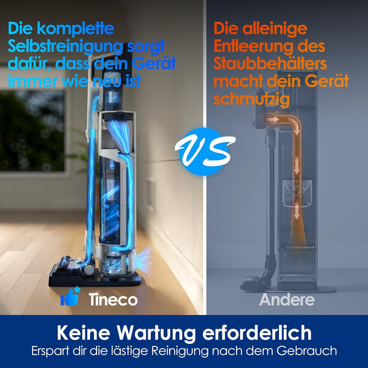 Tineco Pure ONE Station 5 Plus Kabellose Staubsauger mit 2,5L Absaugstation, Ladestation, Komplette