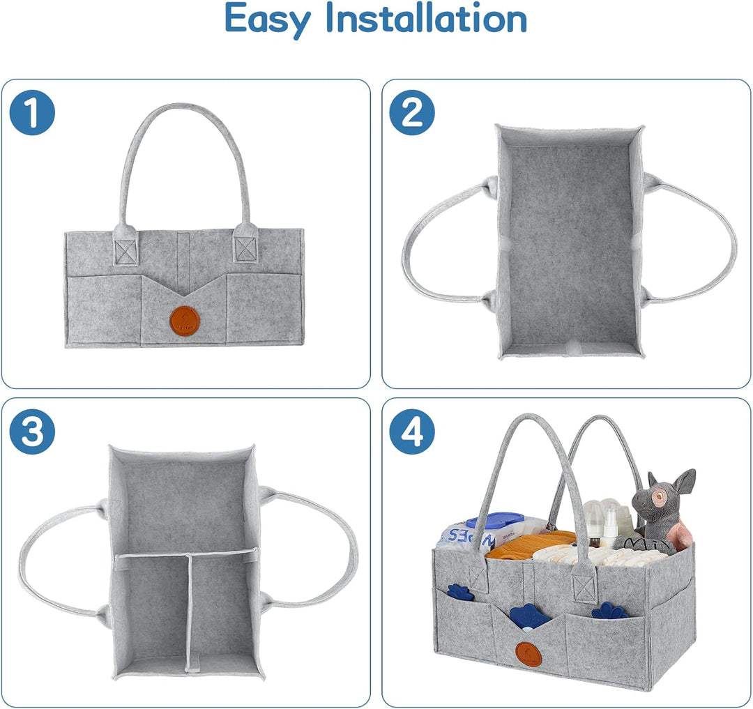 Maliton Wickeltisch Organizer, Baby Windel Caddy Organizer Newborn Essentials, Robuster Tragbarer Fi