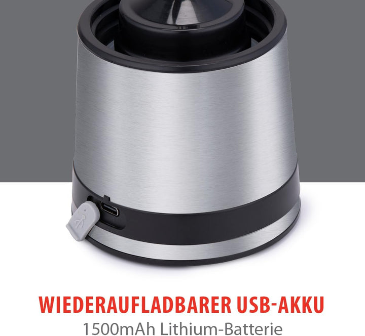 alpina Smoothie Maker to Go 300ml - Mixer USB Wiederaufladbar - Tragbarer Blender 125W - aus Edelsta