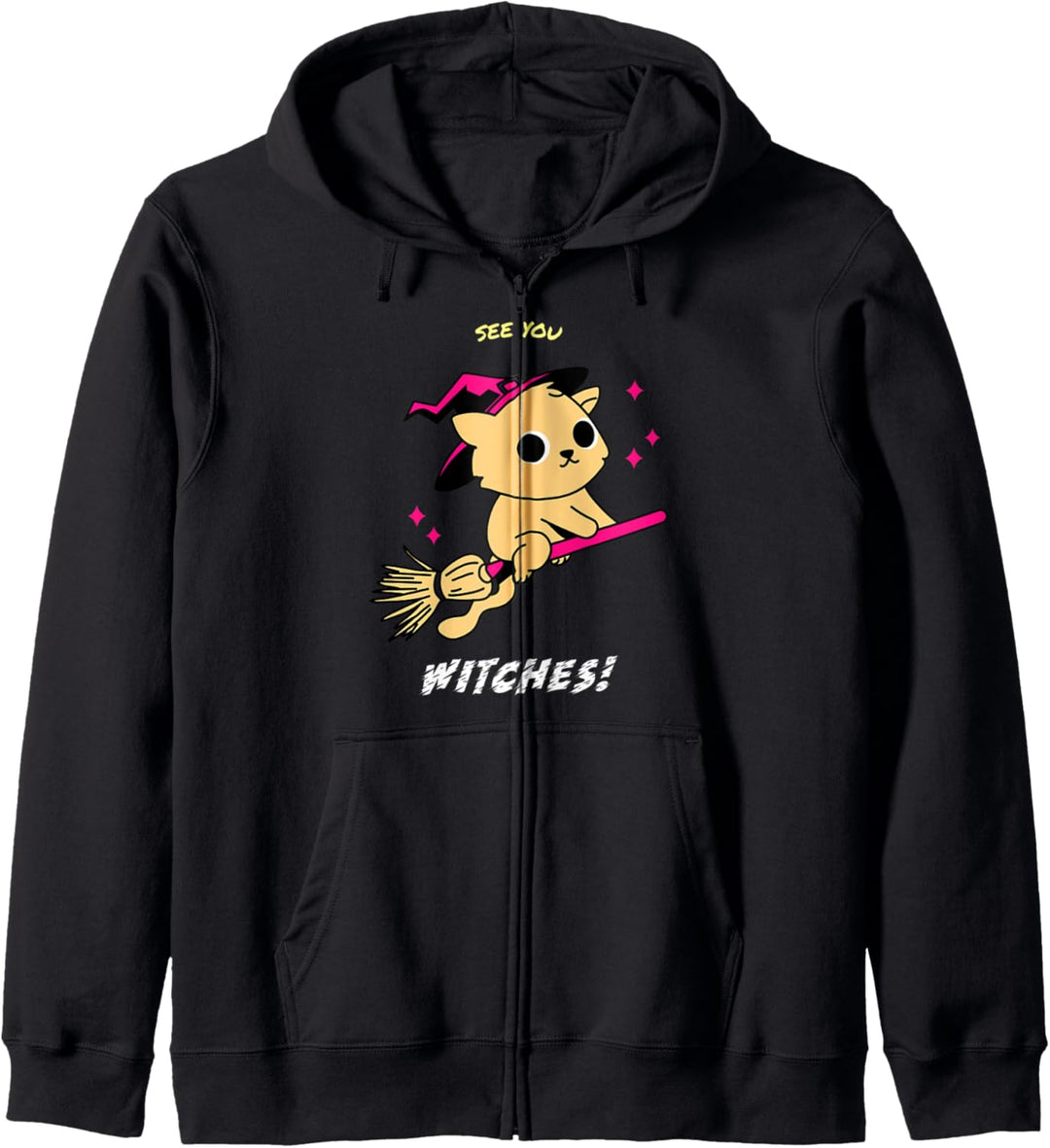 Wir sehen uns Hexenkatze Lustiges Kostüm Halloween Kapuzenjacke