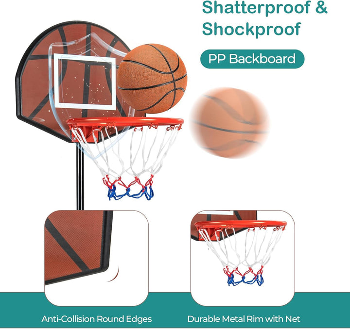 LIFEZEAL 2-in-1-Basketballkorb mit Dartscheibe, Basketballständer für Kinder mit doppelseitiger Seit