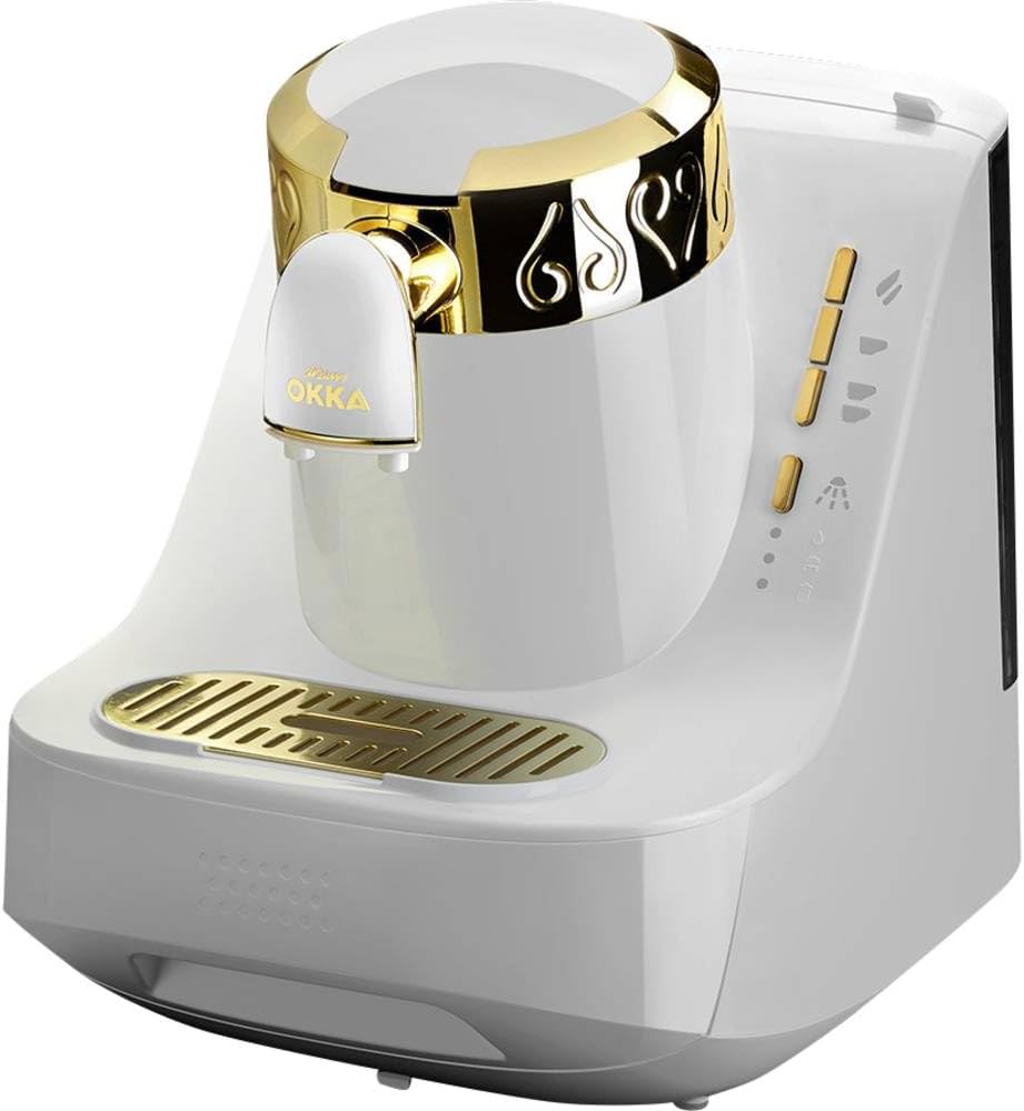 Arzum OKKA OK008-B TURKISH COFFEE MACHINE, fully automatic coffee machine, 2 cups of coffee, White,
