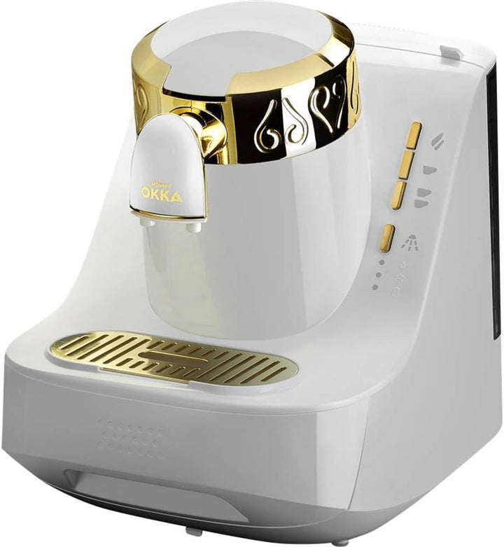 Arzum OKKA OK008-B TURKISH COFFEE MACHINE, fully automatic coffee machine, 2 cups of coffee, White,