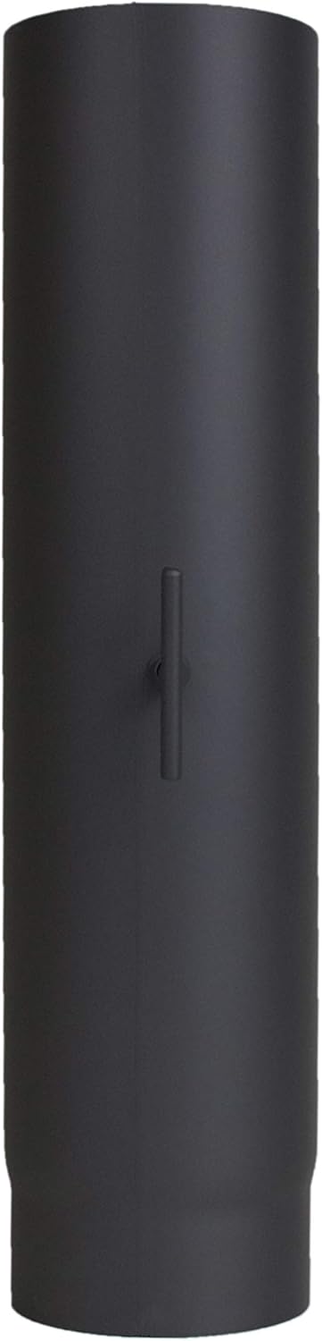 Ofenrohr 500 mm Verlängerung mit Drosselklappe - im Durchmesser Ø 120 mm - Farbe: schwarz - Rauchroh
