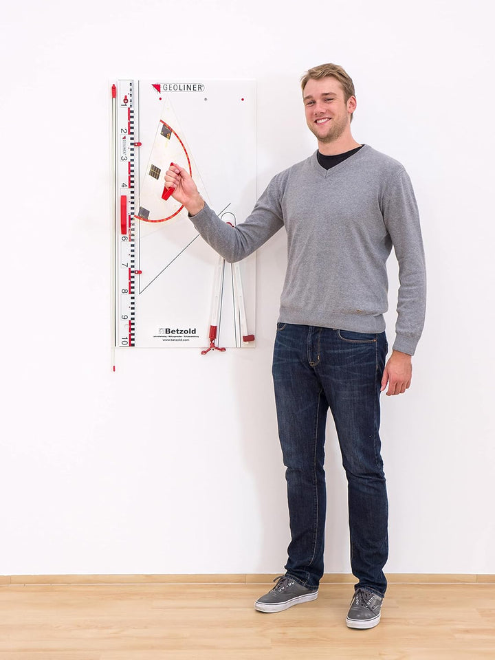 GEOLINER - Tafel-Zeichengeräte, Geräte-Platte, magnetische Ausführung 60 cm Hypotenuse, 60 cm Hypote
