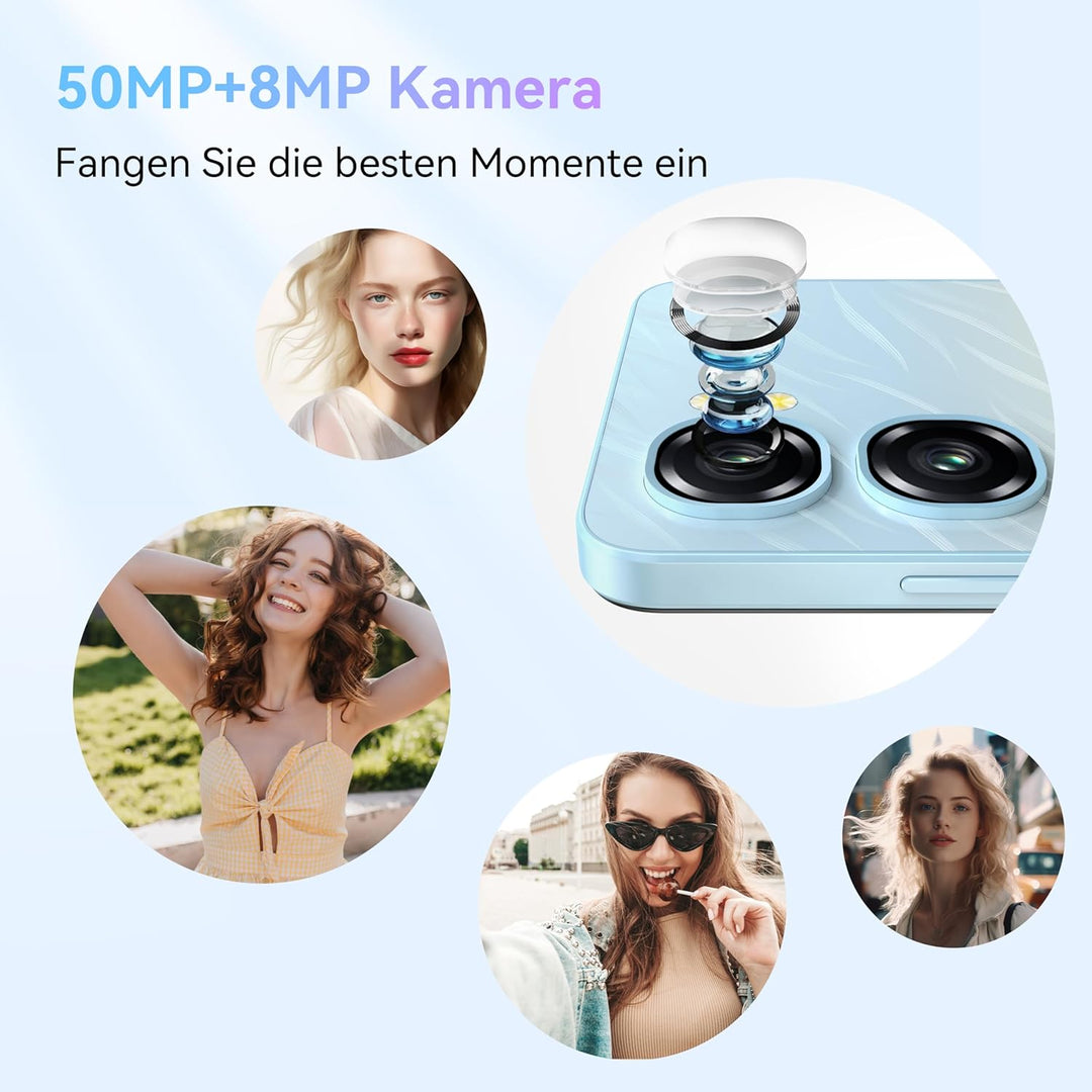 OUKITEL C58 Pro Smartphone Ohne Vertrag Android 14-24GB+256GB 50MP+8MP AI Kamera Handy Ohne Vertrag