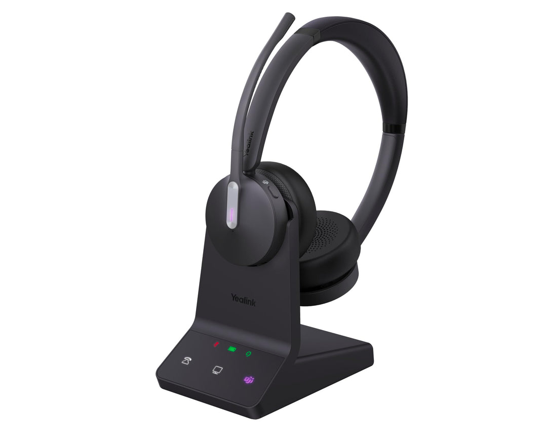 Yealink WH64 Dual Teams Headset inkl. Basisstation - Optimiert für Microsoft Teams, Zwei-Ohr-Design,