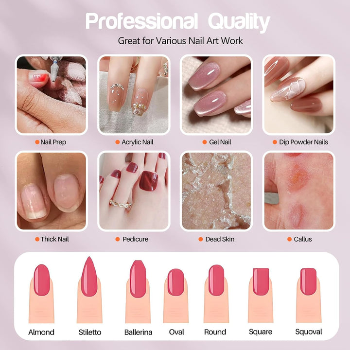 Elektrische Nagelbohrmaschine Nagelbohrer Elektrische Feile Nagelfeile Kit für Anfänger Acryl Gel Nä