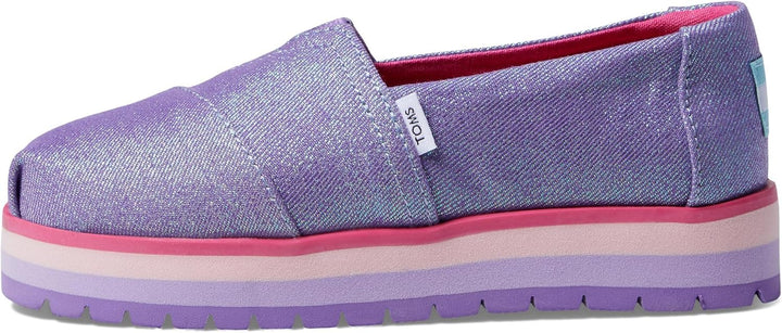 TOMS Mädchen Alpargata Plattform 30 EU Passionflower Glimmer Twill, 30 EU Passionflower Glimmer Twil