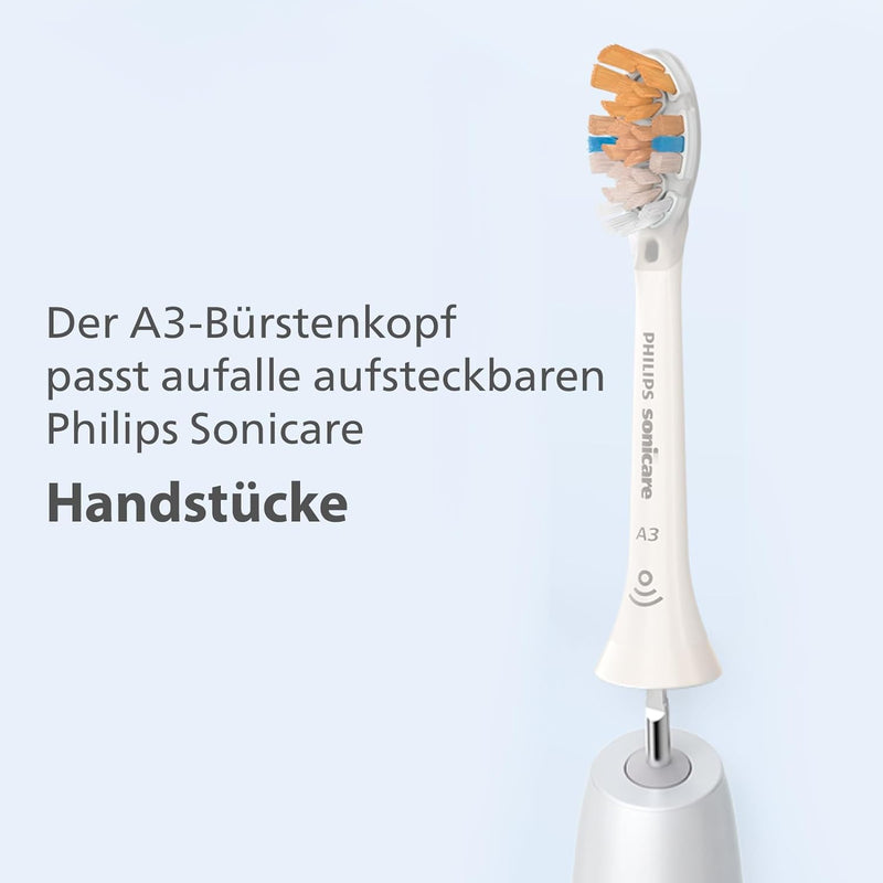 Philips Sonicare Original A3 Premium All-in-One-Ersatz-Bürstenkopf für die elektrische Zahnbürste –