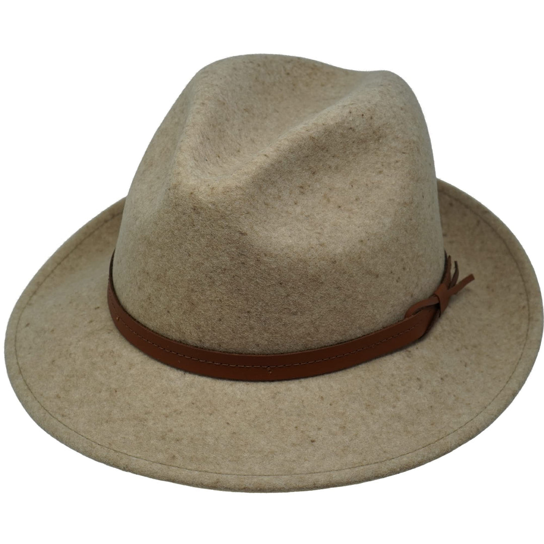 The Stoker – leichte breite Krempe – wasserabweisend – Fedora Trilby Style Filzhut S hellbeige, S he