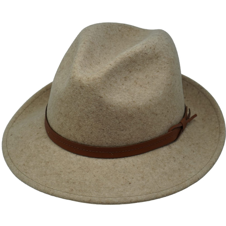 The Stoker – leichte breite Krempe – wasserabweisend – Fedora Trilby Style Filzhut S hellbeige, S he