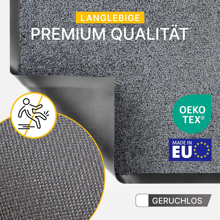 Entrando Fussmatte 90x120 cm rutschfest & saugstark – Pflegeleichte Schmutzfangmatte für Innen & Aus