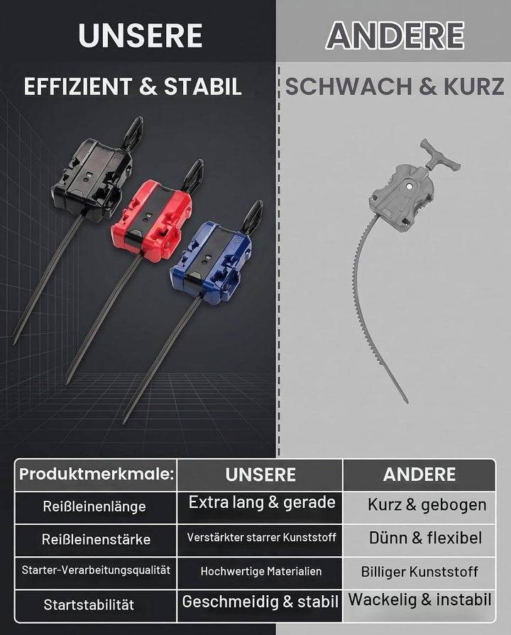 blade X Schnur-Launcher 3er Set mit Griff, 3 Farben | Starter für präzise &amp; kraftvolle X-Serie Kampf