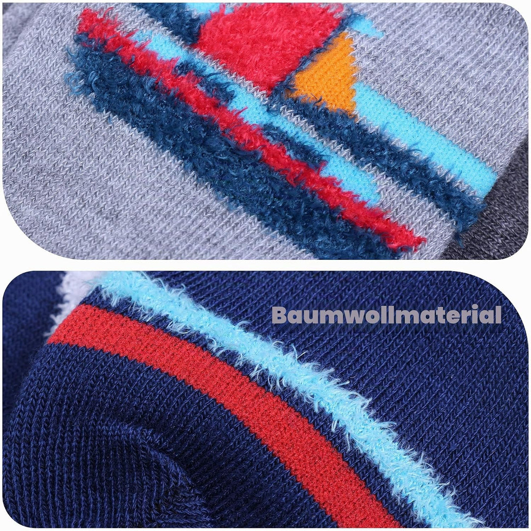 L&amp;K-II 12 Paar Pack Jungen Kindersocken Teenager Stümpfe Frühling und Sommer Socken mit niedlichen M