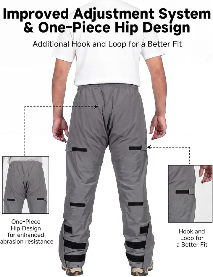 KEMIMOTO wasserdichte Regenhose für Herren, Leichte Winddichte Wanderhose mit Transportbeutel, Fahrr