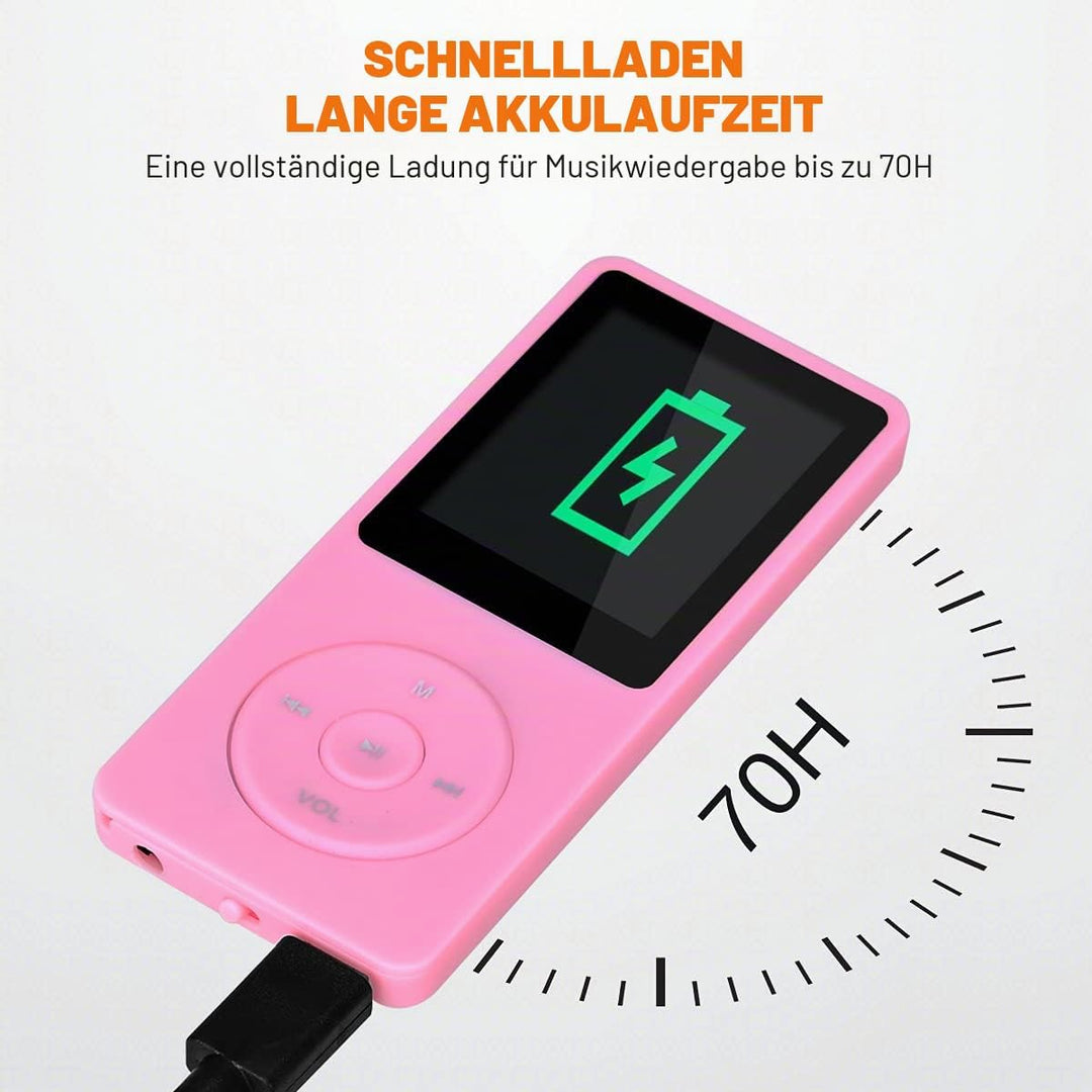 MP3/MP4 Player, Lychee Upgrade, 8 GB Digitaler Musik-Player, Tragbarer HiFi-Sound Mit Video/Sprachau