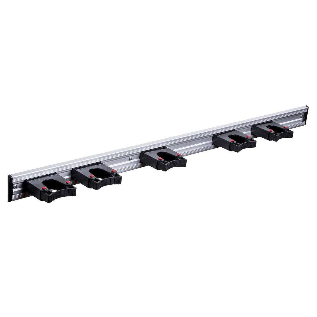 Wandhalterung für Besenstiele schwarz, 5-fach (90 cm)