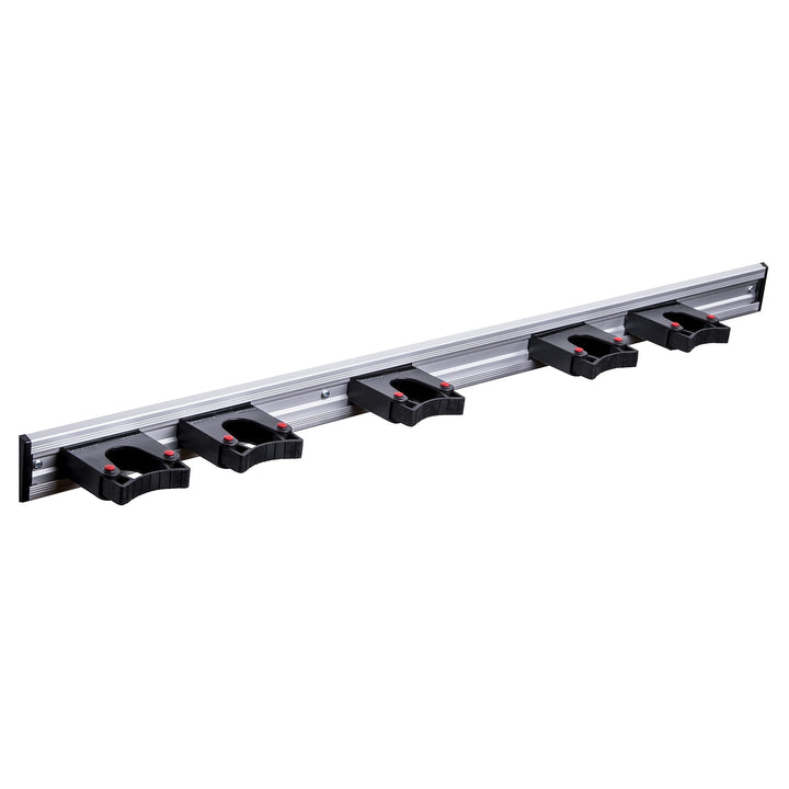 Wandhalterung für Besenstiele schwarz, 5-fach (90 cm)