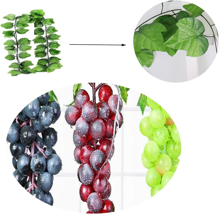 通用 7 Stück Künstliche Trauben Deko, Gefälschte Trauben, für Kuenstliche Weinrebe Obst Fuer Heim Gart