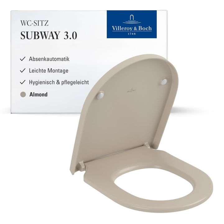 Villeroy & Boch Subway 3.0 WC-Sitz, Toilettendeckel mit Absenkautomatik, abnehmbarer Toilettensitz a