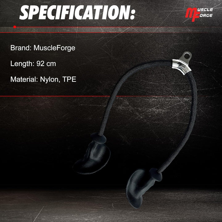 MuscleForge® Ergonomisches Trizepsseil, Trizepsgriff Seil für Latzug, Seilzug, Kraftstation, Griff f