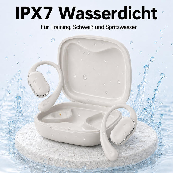 Open Ear Bluetooth Kopfhörer 5.4, Kabellose Sport Ohrhörer mit Ohrbügel, IPX7 wasserdicht, 50 Std. S