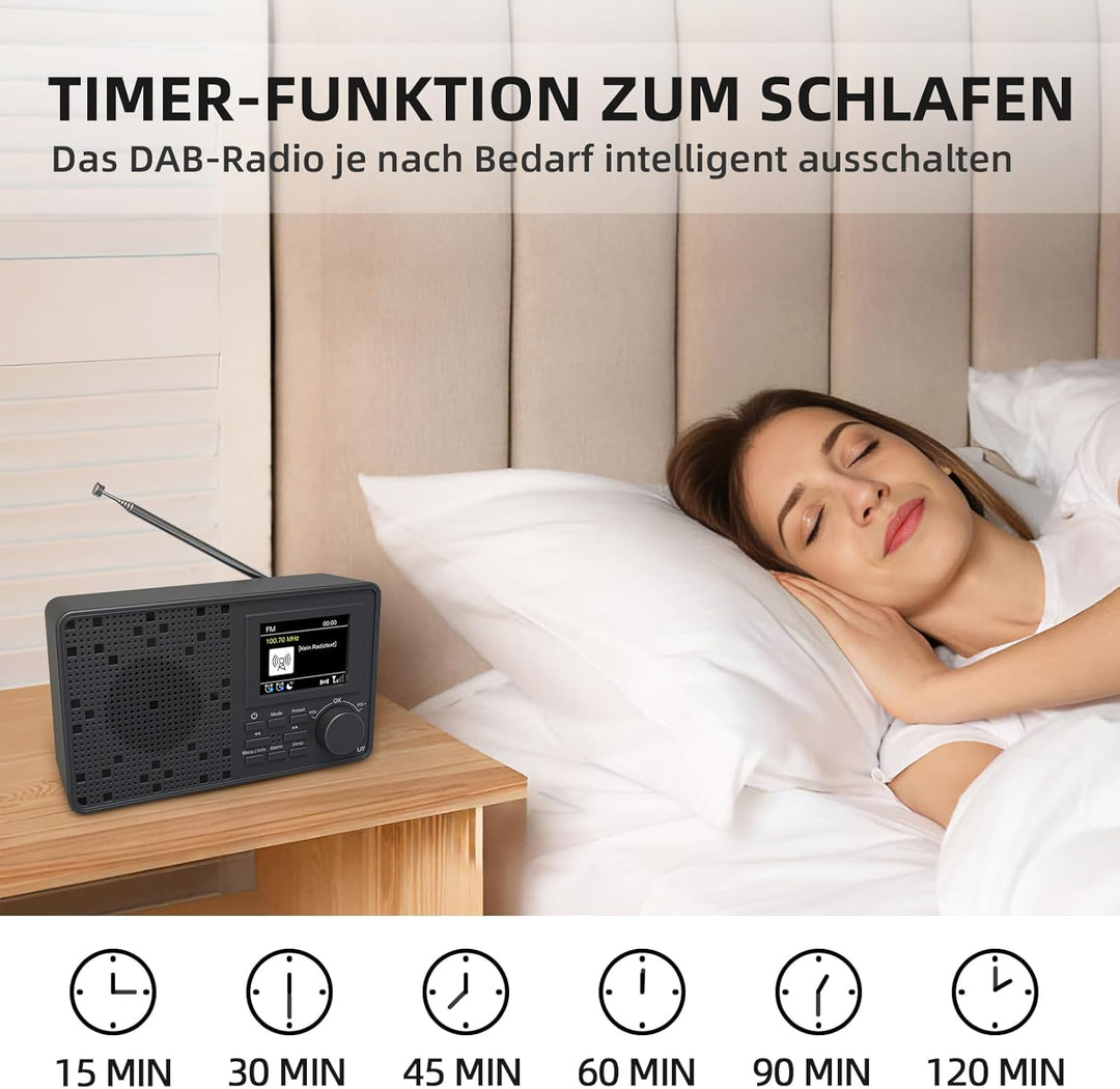 DAB Radio, LFF DAB Plus Radio, DAB Digitalradio, Digital Radio mit Bluetooth, Kleines Radio mit Netz